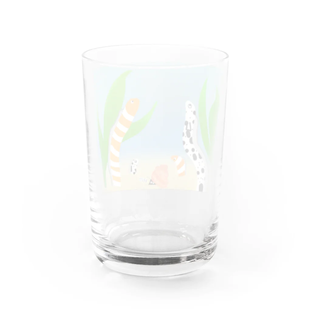 Lily bird（リリーバード）のニシキ・チンアナゴの中に迷いこんだ忍者スリスリくん Water Glass :back