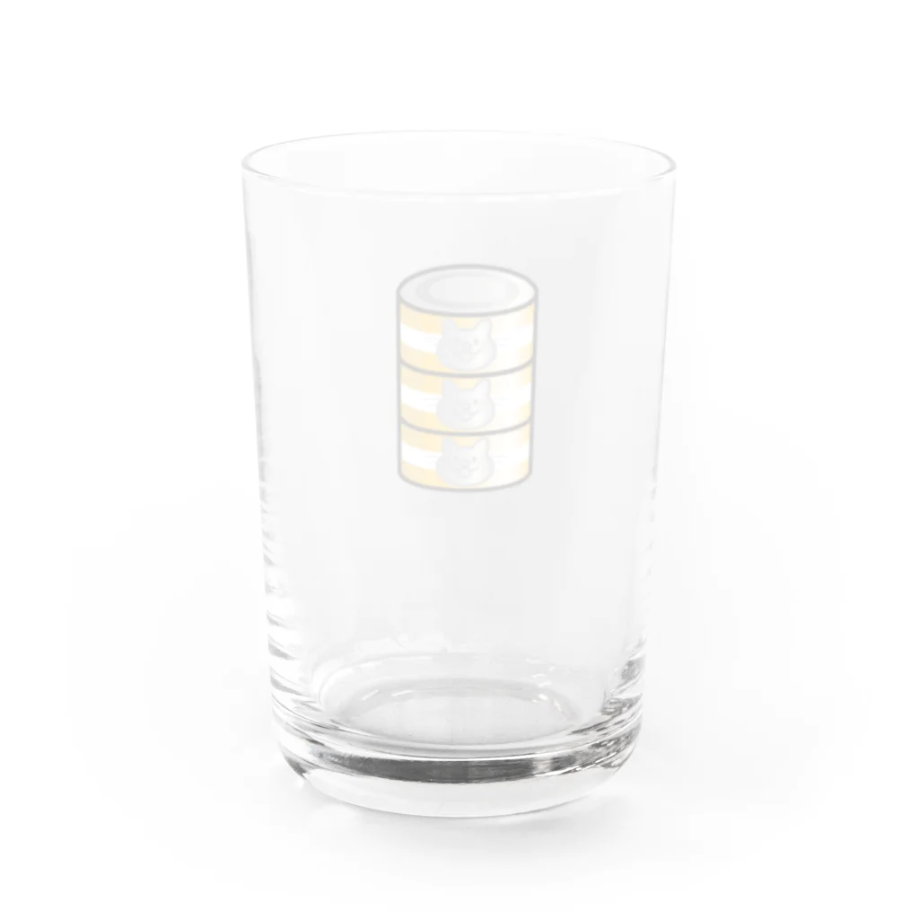 べるたもアイランド🌟の金のネコ缶（3個パック） Water Glass :back