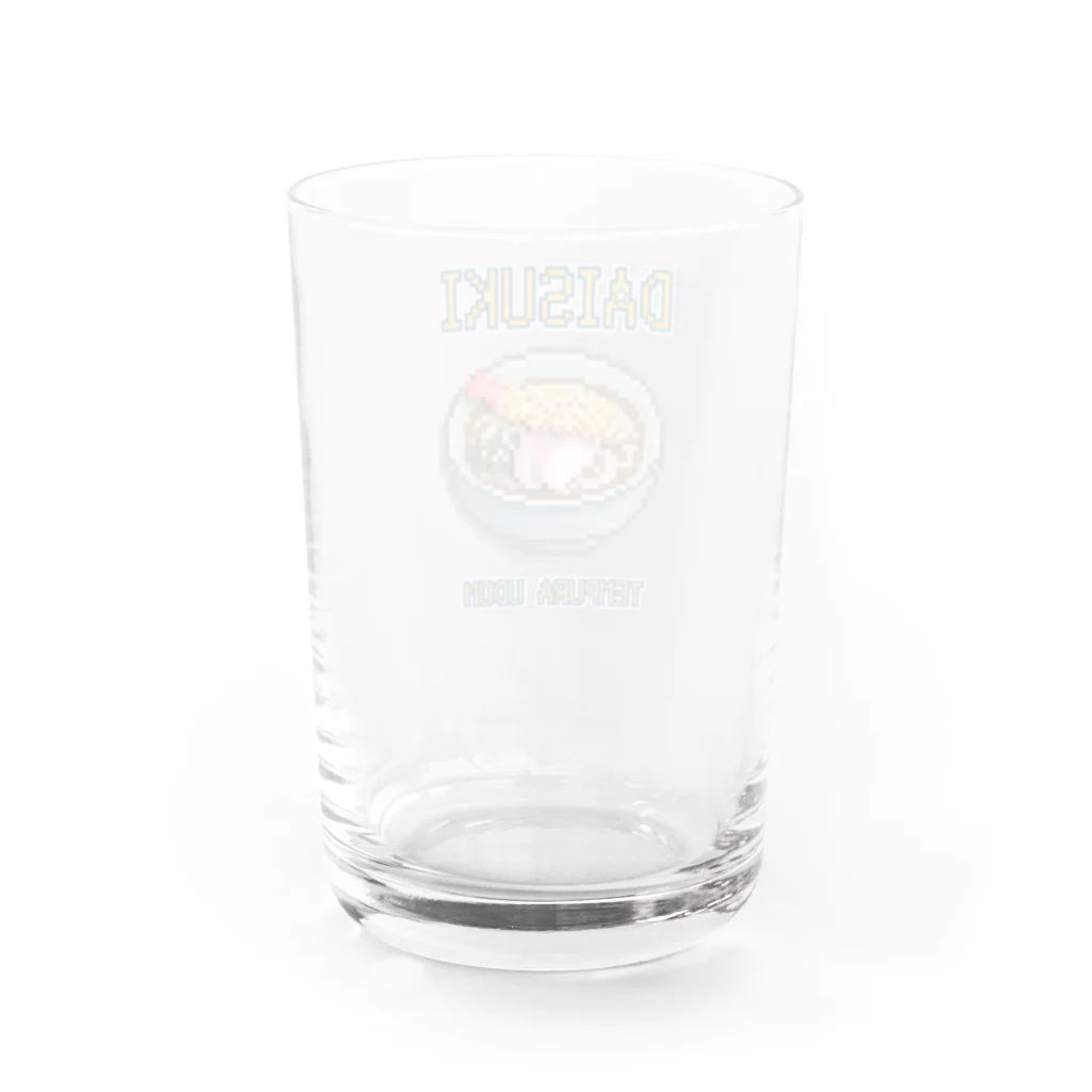 猫と釣り人のテンプラウドン(ドット絵) Water Glass :back