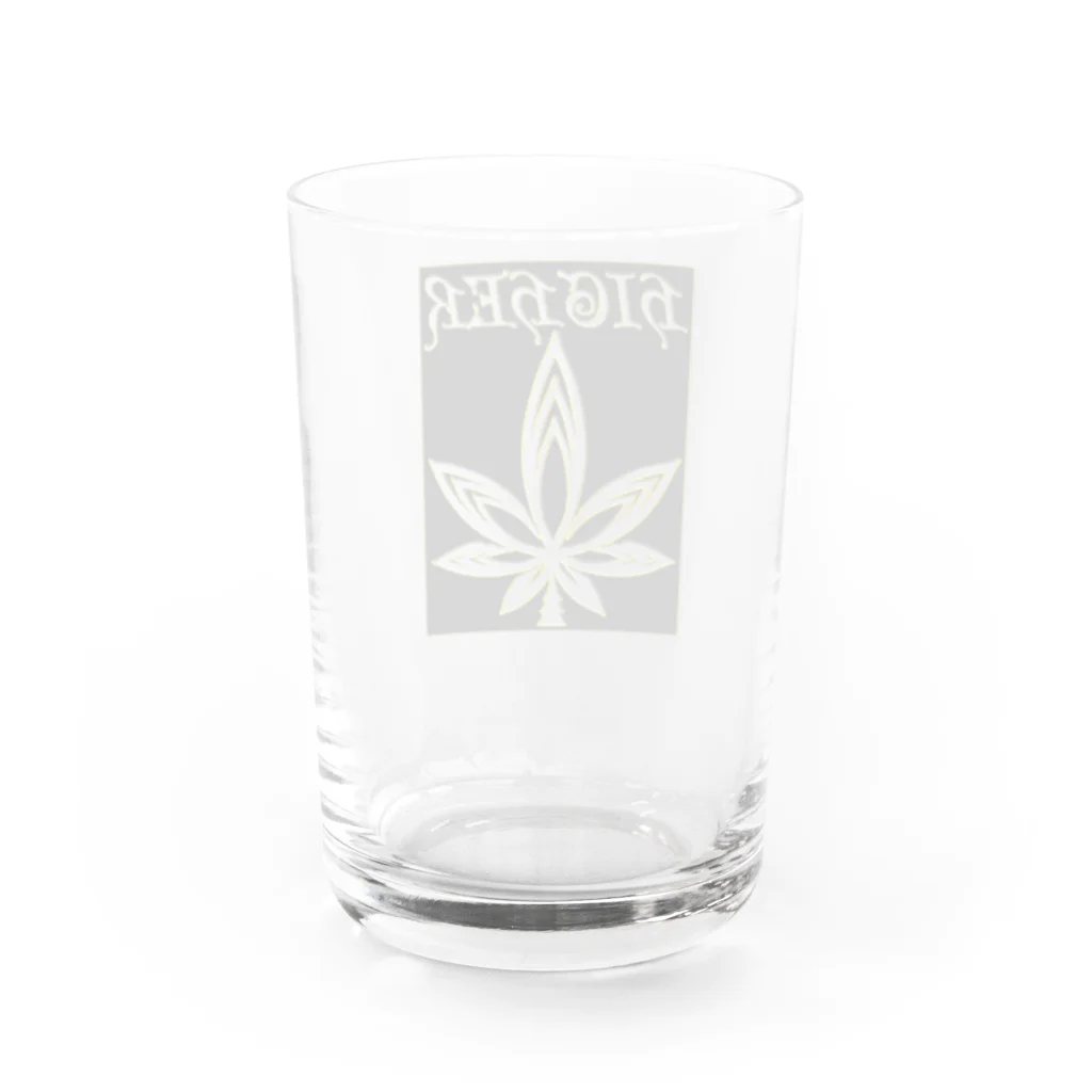 HIGHERのHIGHER original　ワッペン風ロゴ Water Glass :back