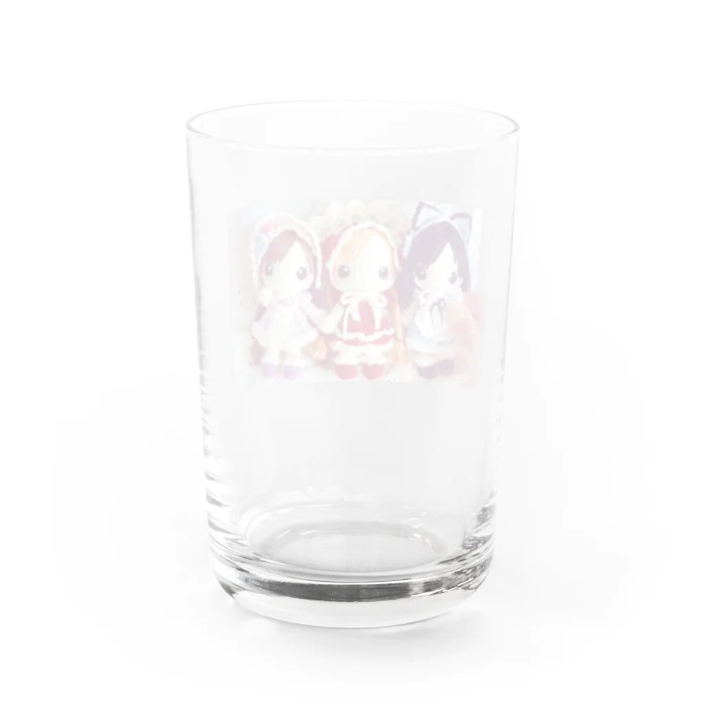 あみぐるどーるグッズSHOPのプチあみぐるどーる　3人並んで！ Water Glass :back