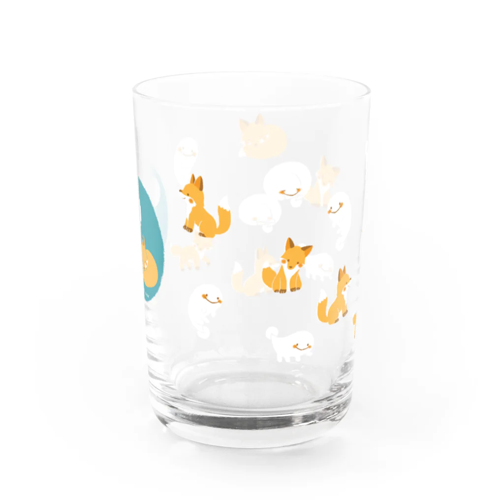 すずきいときちのさらまんだーとキツネ Water Glass :back