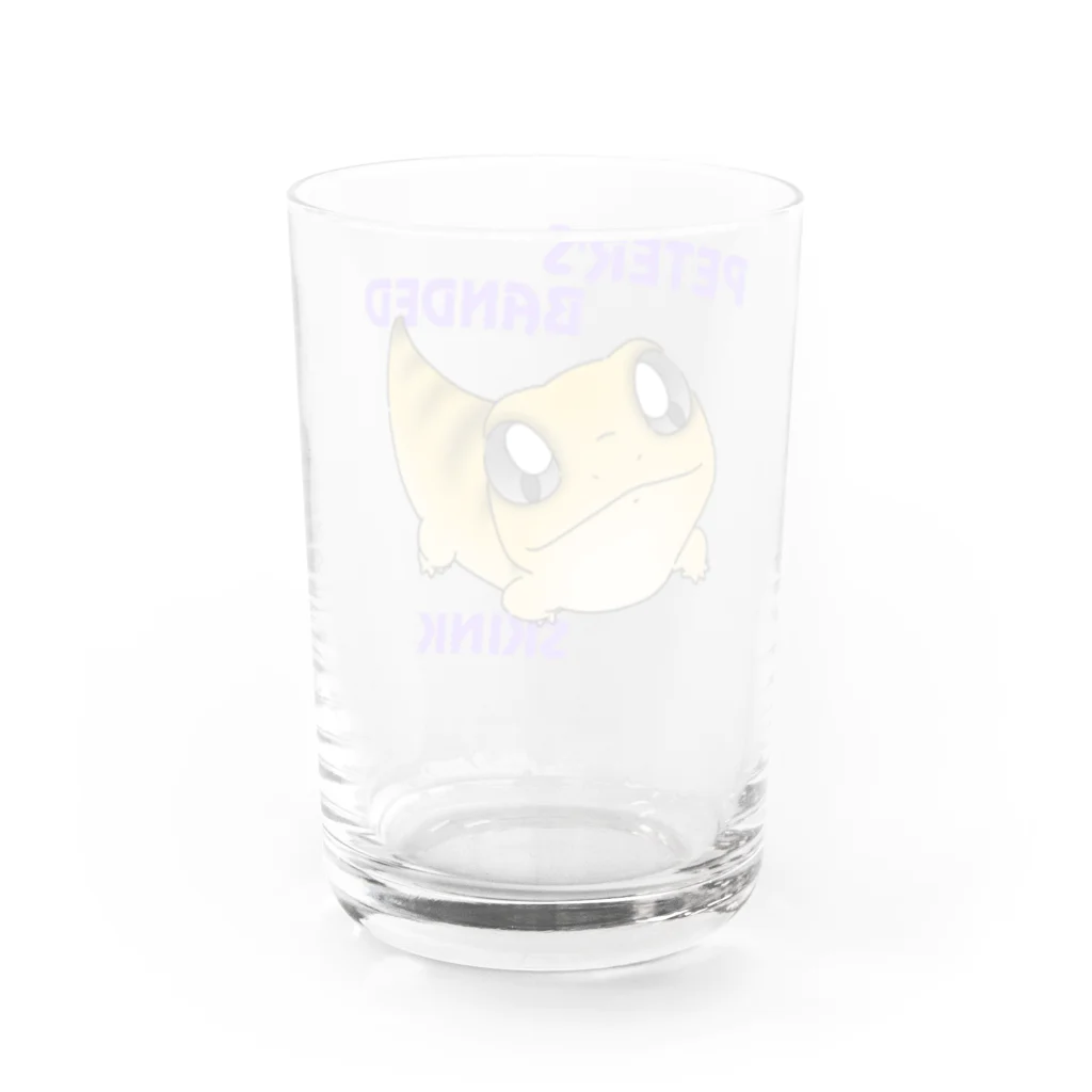 テル©️爬虫類 イラスト グッズ 【TERU★TSUN Common destiny】のピーターズバンデッドスキンク Water Glass :back