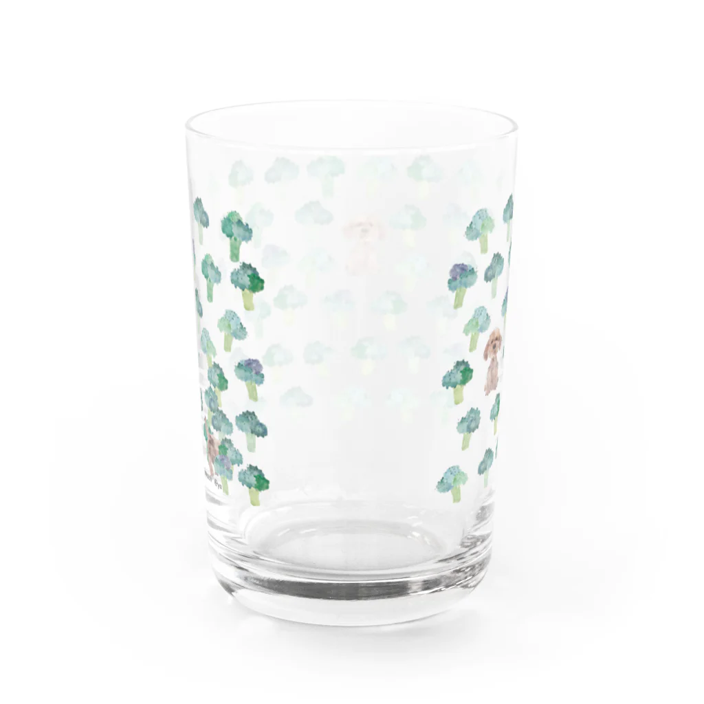 gugumorimoriのまつげブロッコリー2 Water Glass :back