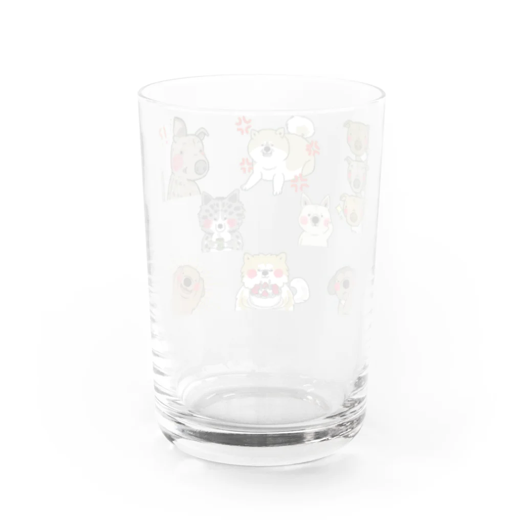 保護犬達の楽園オリジナルグッズの保護犬達の楽園メンバー集合 Water Glass :back