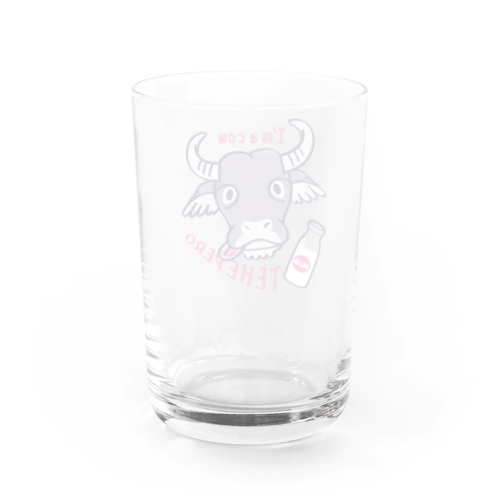 イラスト MONYAAT のテヘペロ水牛くん Water Glass :back