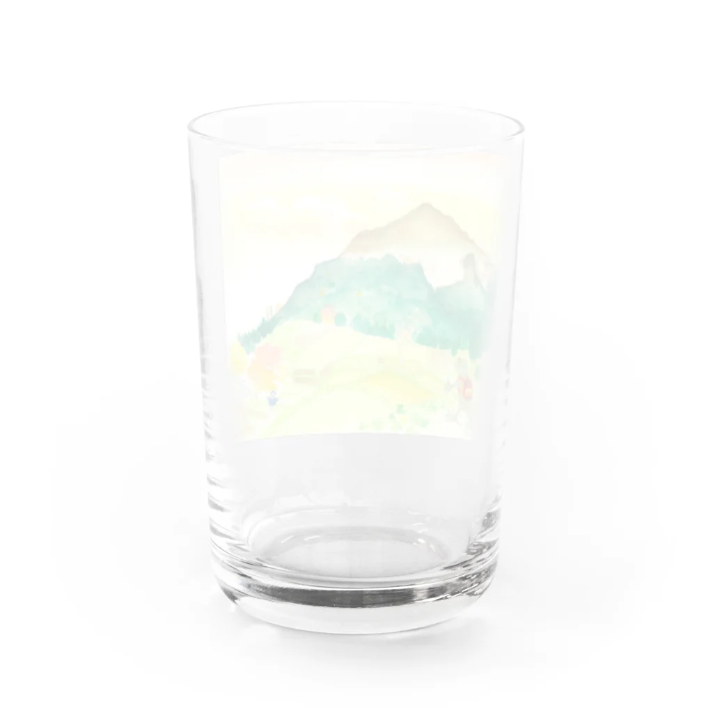 やもいも　（ヤモリ&イモリ）の武甲山 Water Glass :back