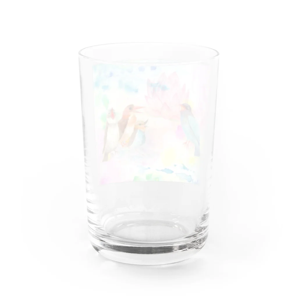 catanorynecoの青い鳥がなくとき -蓮の花- Water Glass :back