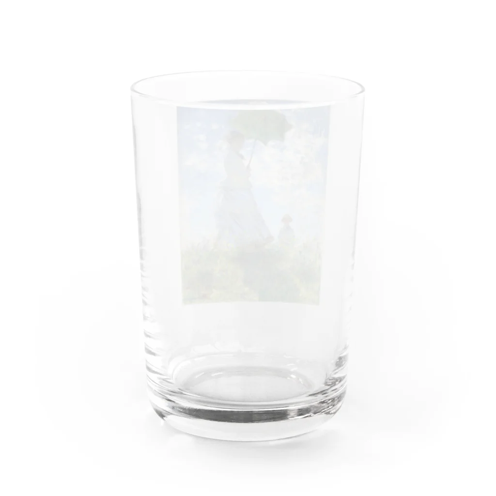 Dartroomの散歩、日傘をさす女　クロードモネ Water Glass :back