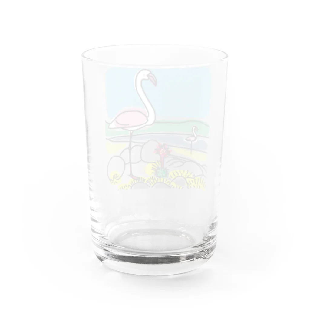 青うさぎ舎 - aousagisha のフラミンゴ （クリア） グラス反対面