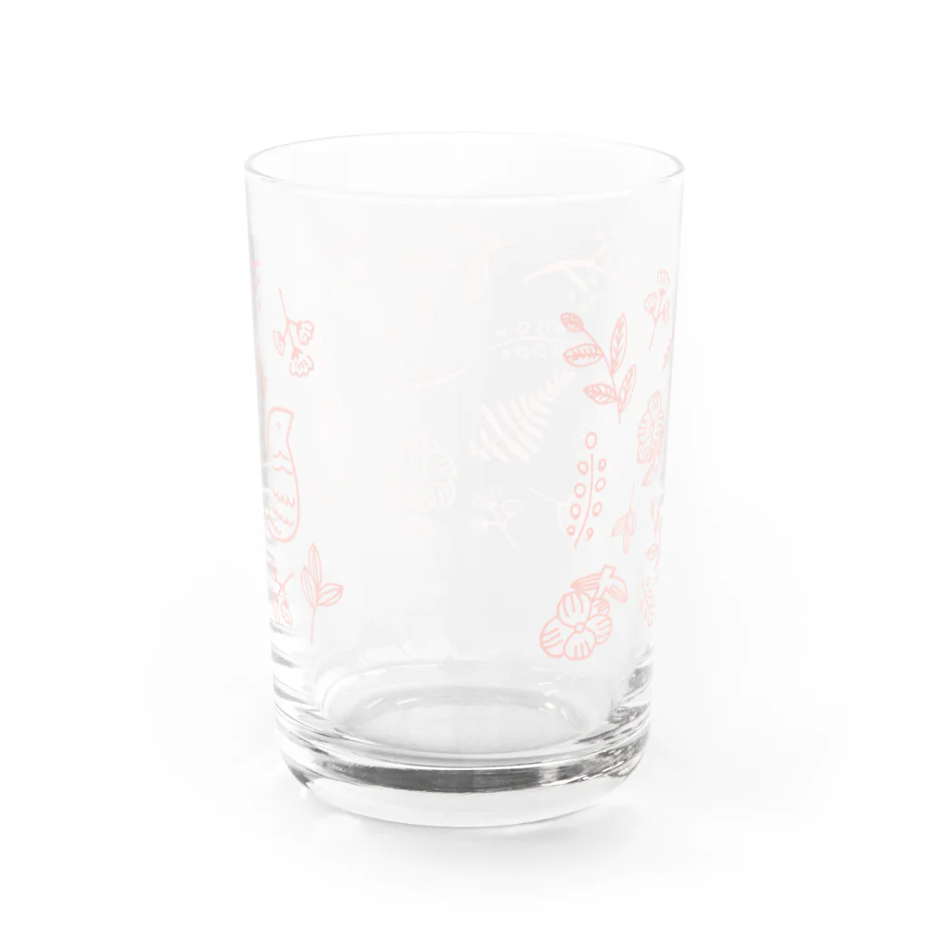 Hütte　hiiiiiのとりとおはな Water Glass :back