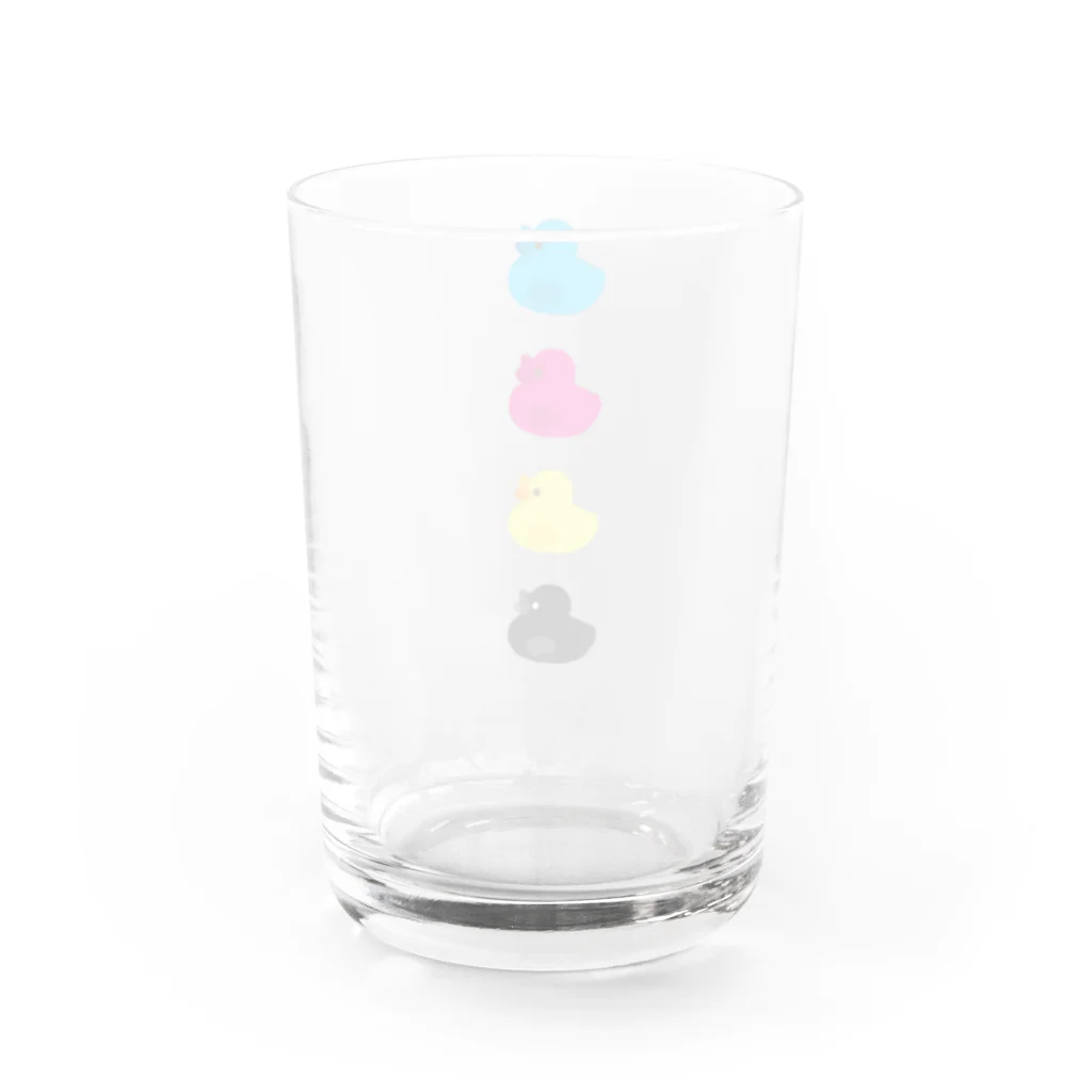 ツナマヨショップのCMYKあひる Water Glass :back