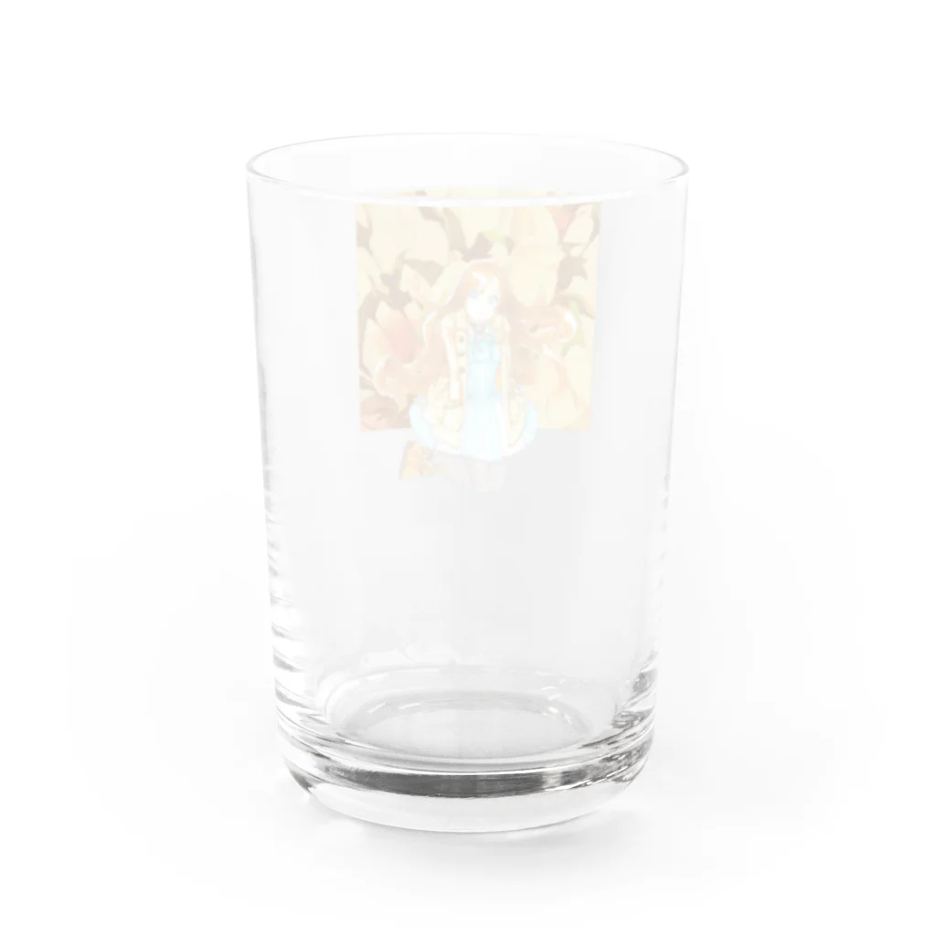 おとぼけ姉さんSHOPの秋ジャンプ乙女 Water Glass :back