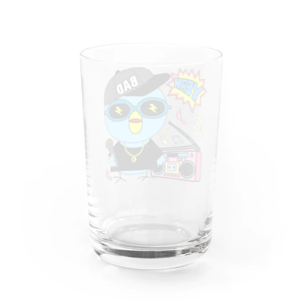 秘密結社(ㆁөㆁ)青い鳥の唯我HIPHOP丸シリーズ Water Glass :back