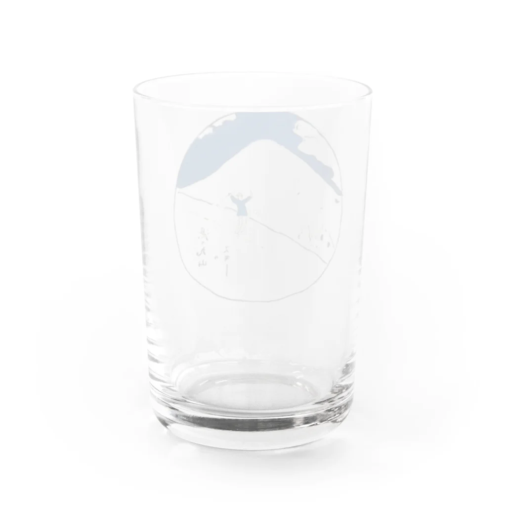 信州とうみ観光協会の祢津煎餅　湯ノ丸山のスキー Water Glass :back