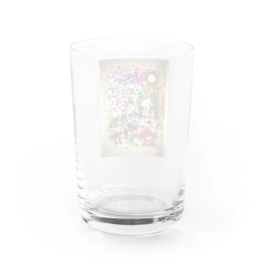 ユミ絵画の花🌼の妖精さん Water Glass :back