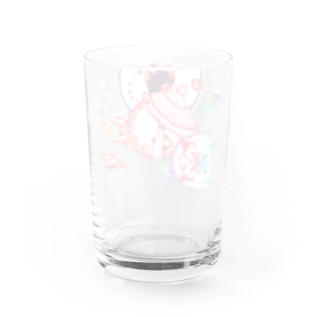 木葉わーるどの月と龍 Water Glass :back