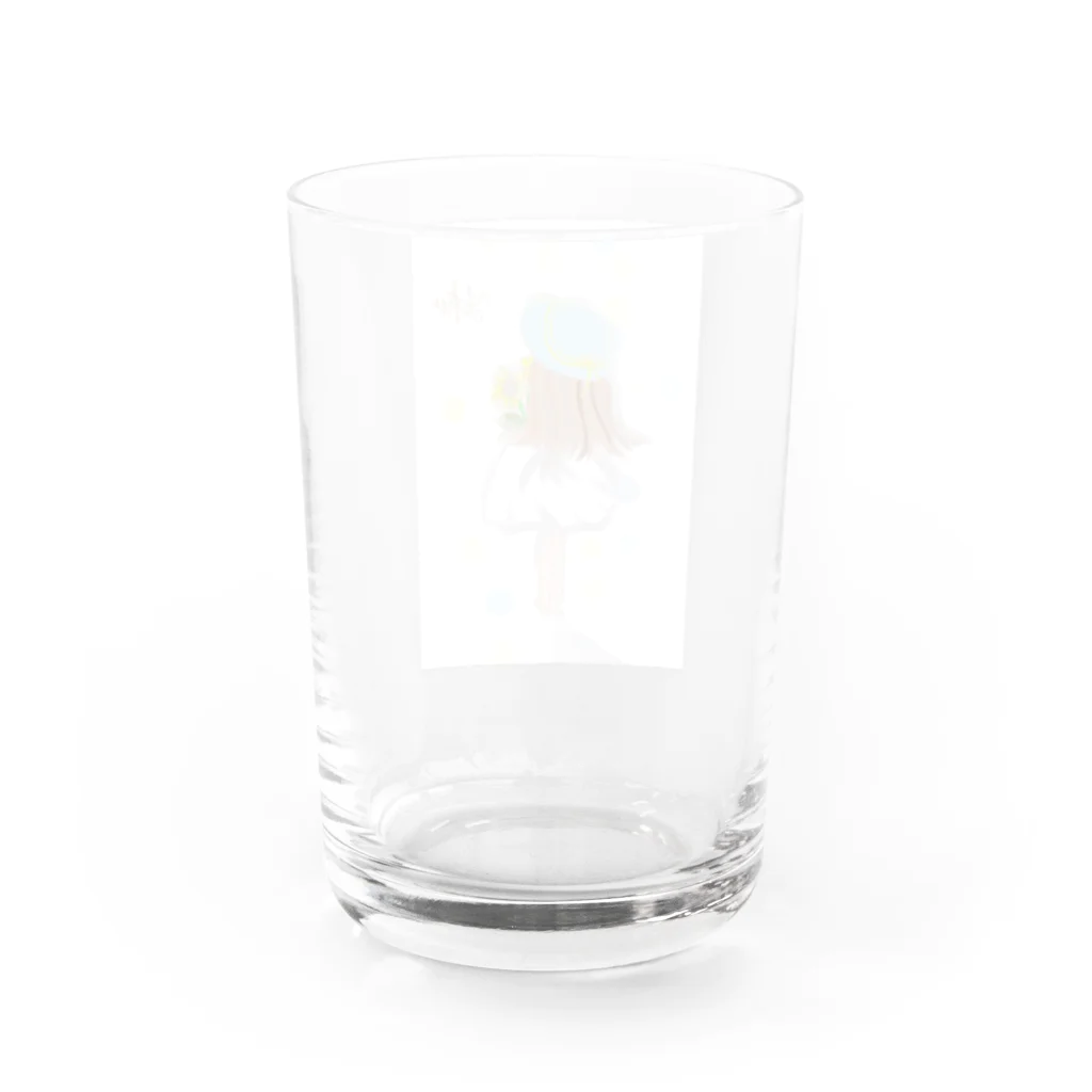 YUKOのひまわりと少女 Water Glass :back