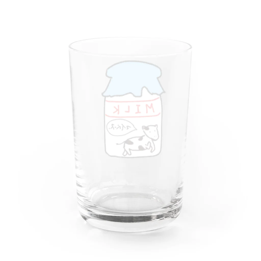 ♭ん(｢•ω•)｢のマイペースcowくん Water Glass :back