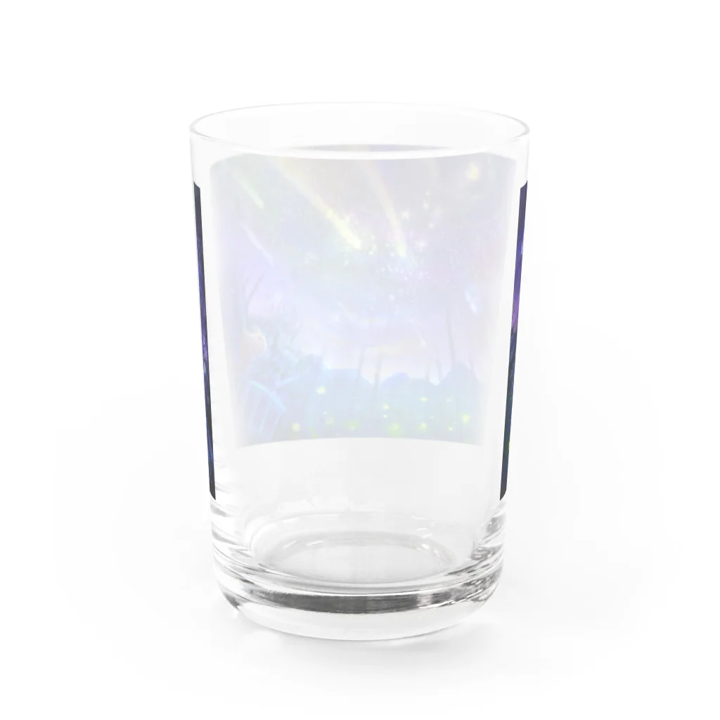 子葉＠イラスト依頼募集中の夏の夜空ft.括弧いいネコ Water Glass :back