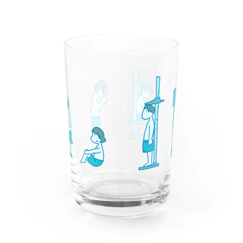 ナターシャのイラストグッズの身体測定くん Water Glass :back