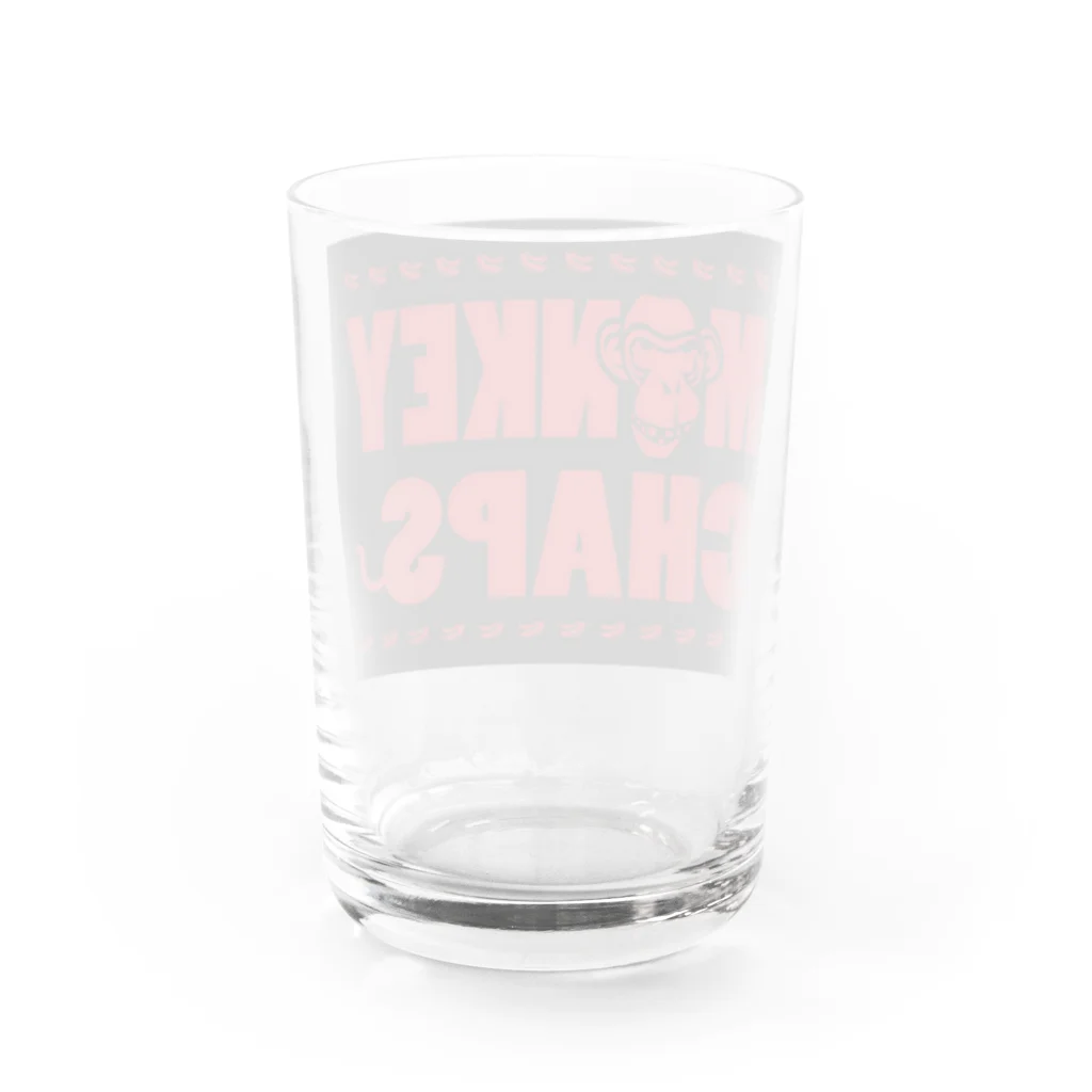 MONCHAP shopのMONEY CHAPS ロゴ黒赤 Water Glass :back