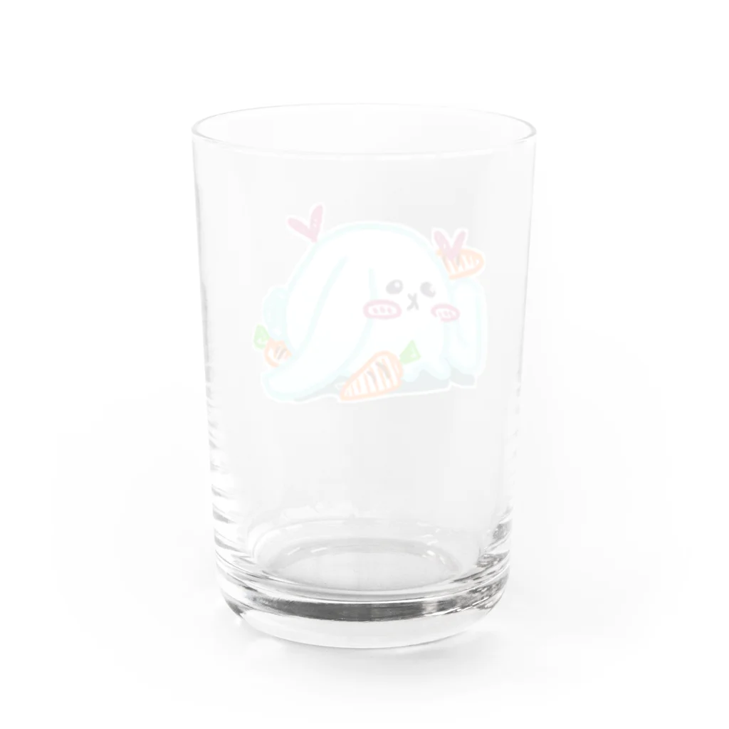 塩茹でそらまめのみみながうさぎ Water Glass :back