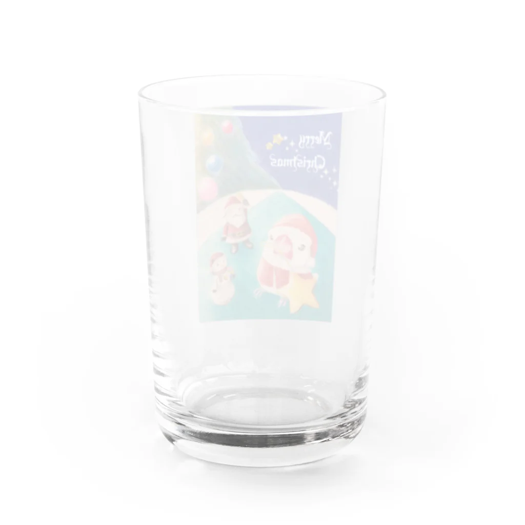 文鳥さんと仲間たちのクリスマスのおてつだいB Water Glass :back