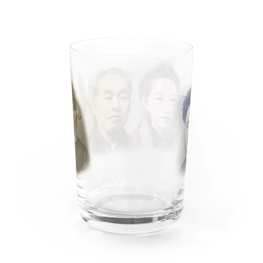 AAAstarsの福沢諭吉 野口英世　樋口一葉 聖徳太子 Water Glass :back