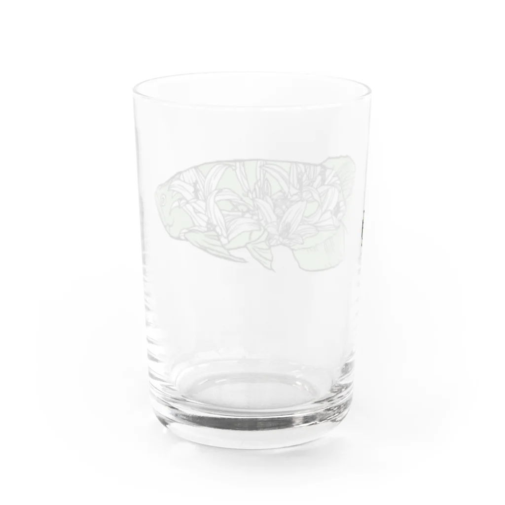 とうとうたらりの花と魚(みどり) Water Glass :back