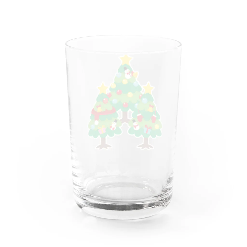 イラスト MONYAAT の森さんのクリスマスA クリスマスツリー Water Glass :back