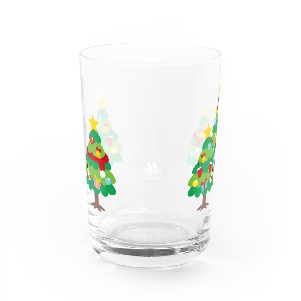 イラスト MONYAAT の森さんと林さんのクリスマス Water Glass :back
