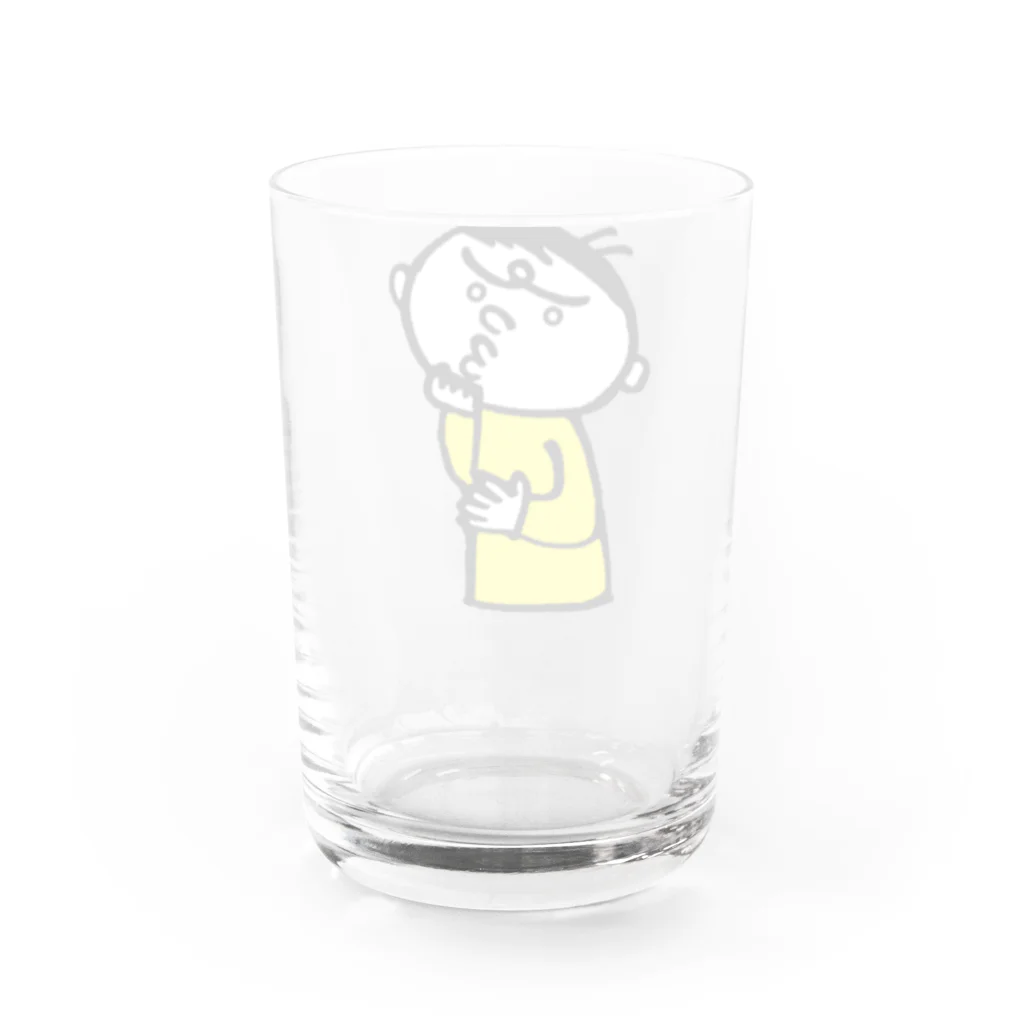 イラスト部の悩む男性 Water Glass :back