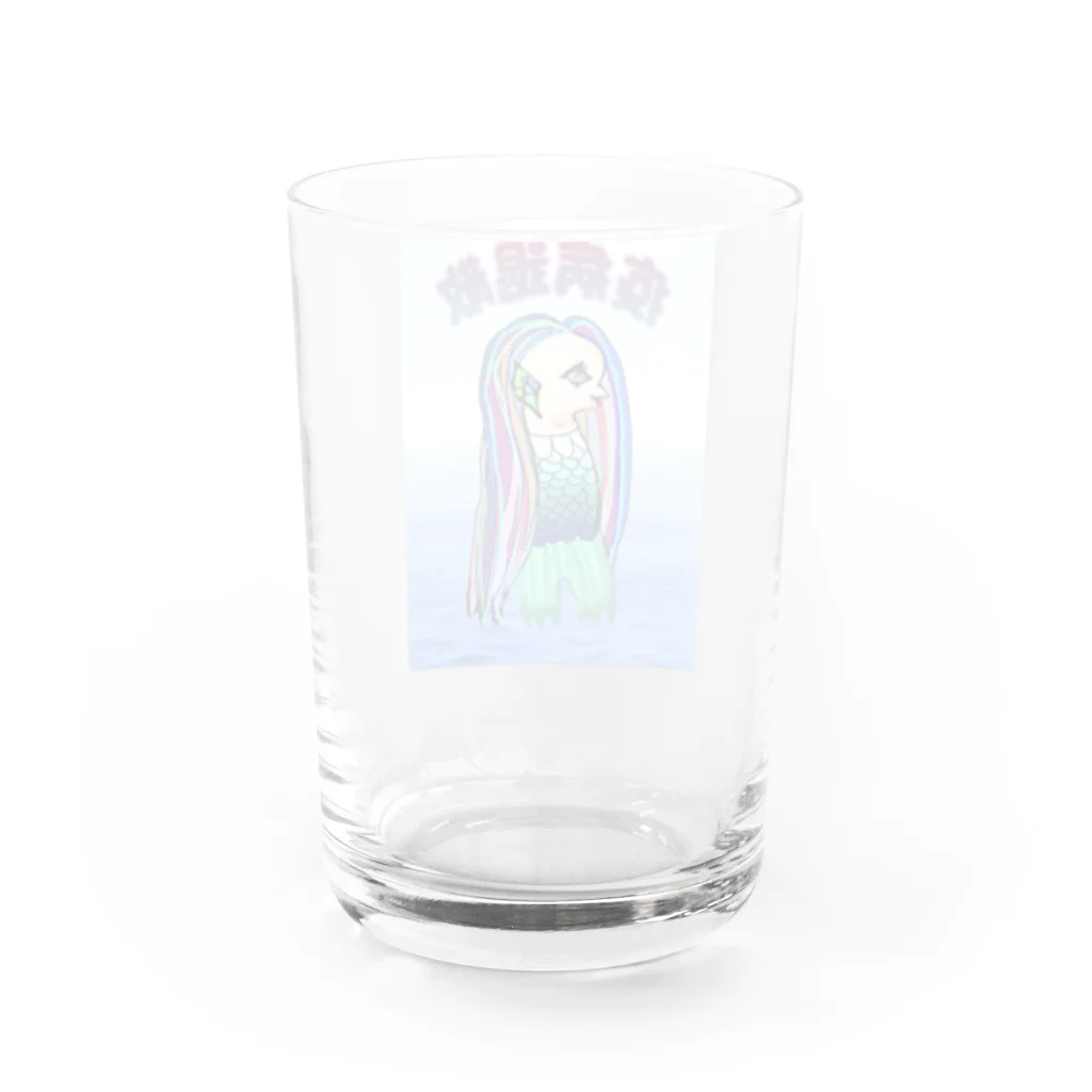 ANIMAL WORLDのアマビエちゃん Water Glass :back