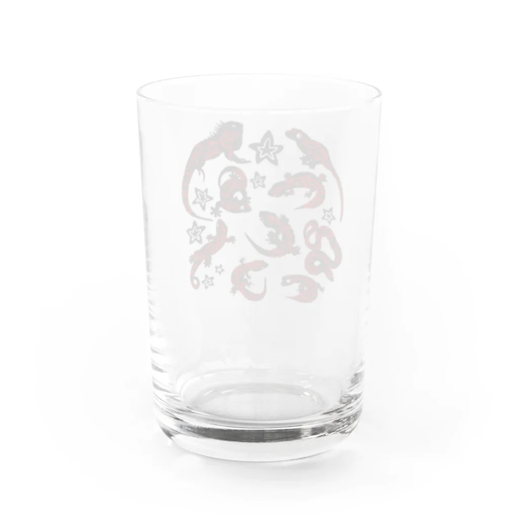 あやるの爬虫類(模様入) Water Glass :back