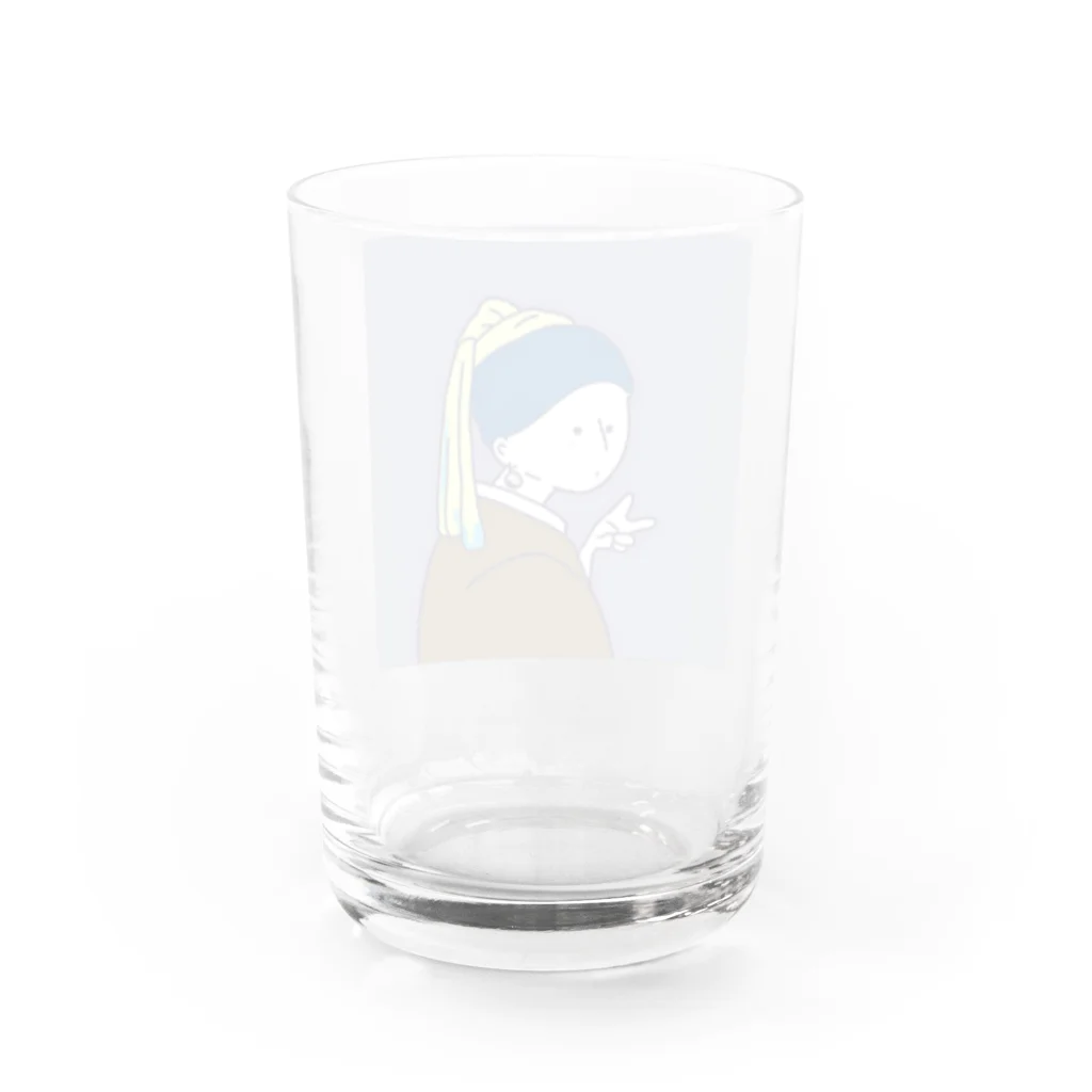 ワタナベの真珠の耳飾りガール Water Glass :back