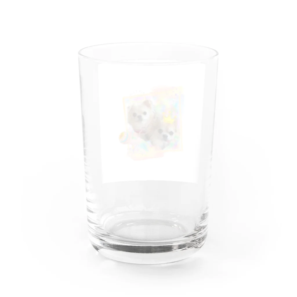 チビちゃんとココちゃんSHOPの絵画風のチビちゃんとココちゃん Water Glass :back