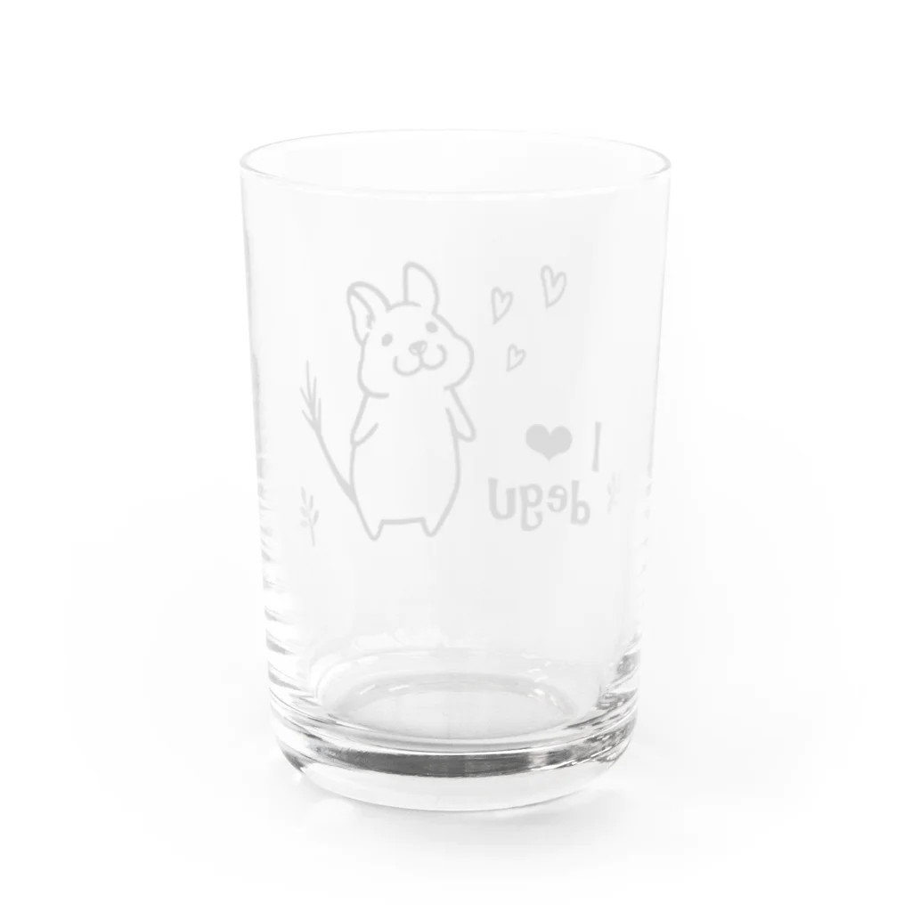 ぼたもちFactoryのI LOVE DEGU Water Glass :back