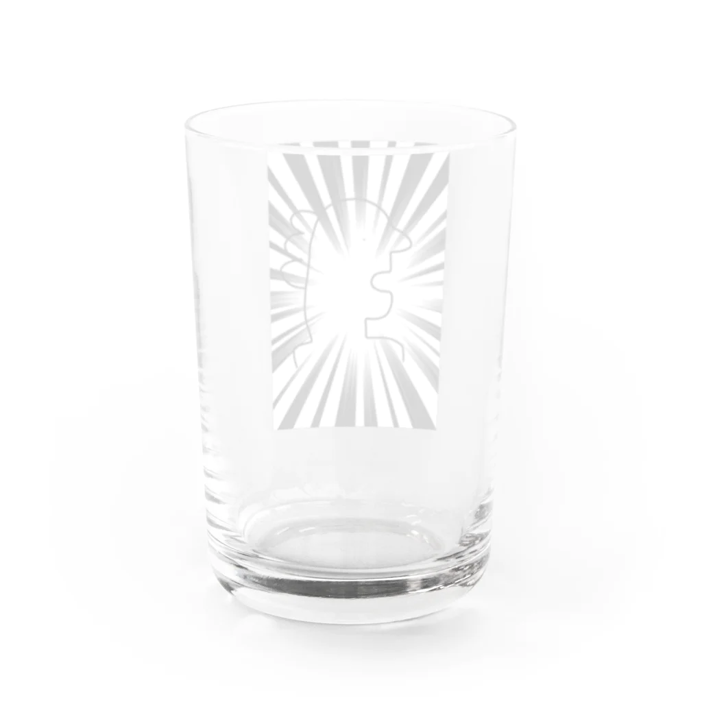 モノクロしとぴっちゃんの恐竜人間 Water Glass :back