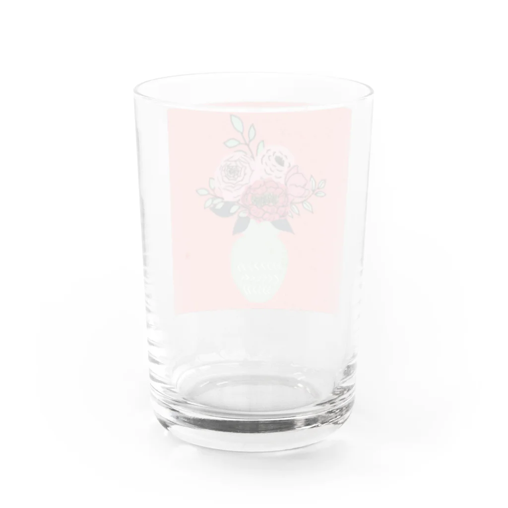 Mana Design Storeのフラワーベースとお花のイラスト グラス反対面