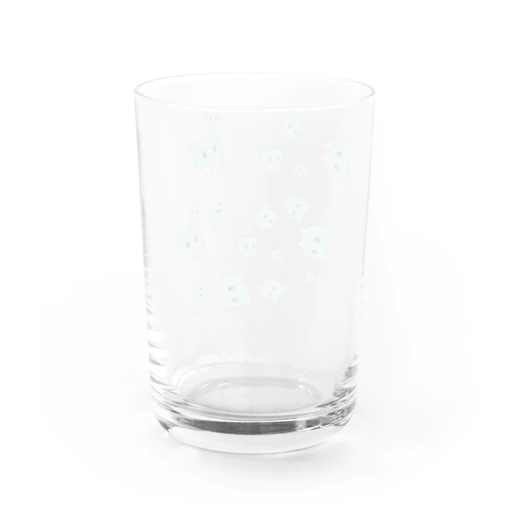 ありちゃんのショップのレトロくまさん(総柄) Water Glass :back