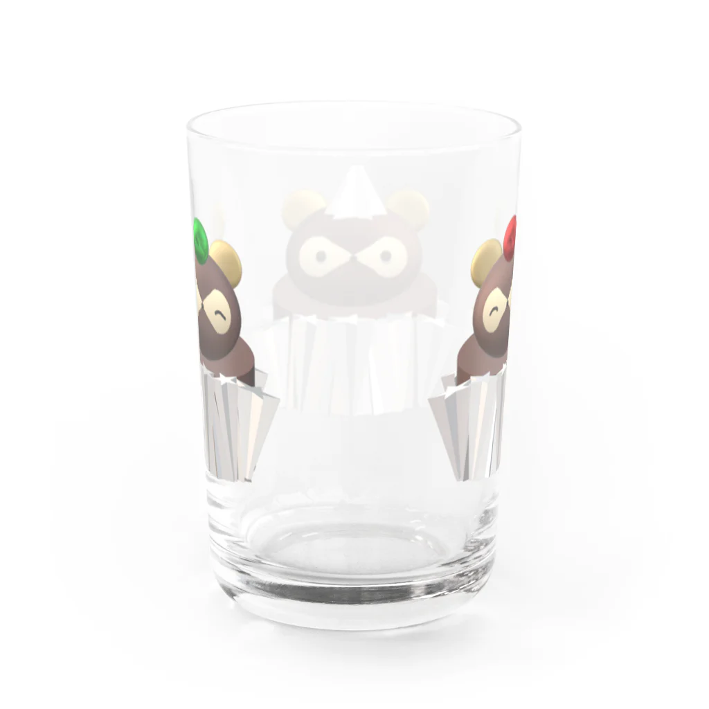 ひてんの３Dたぬきケーキ Water Glass :back