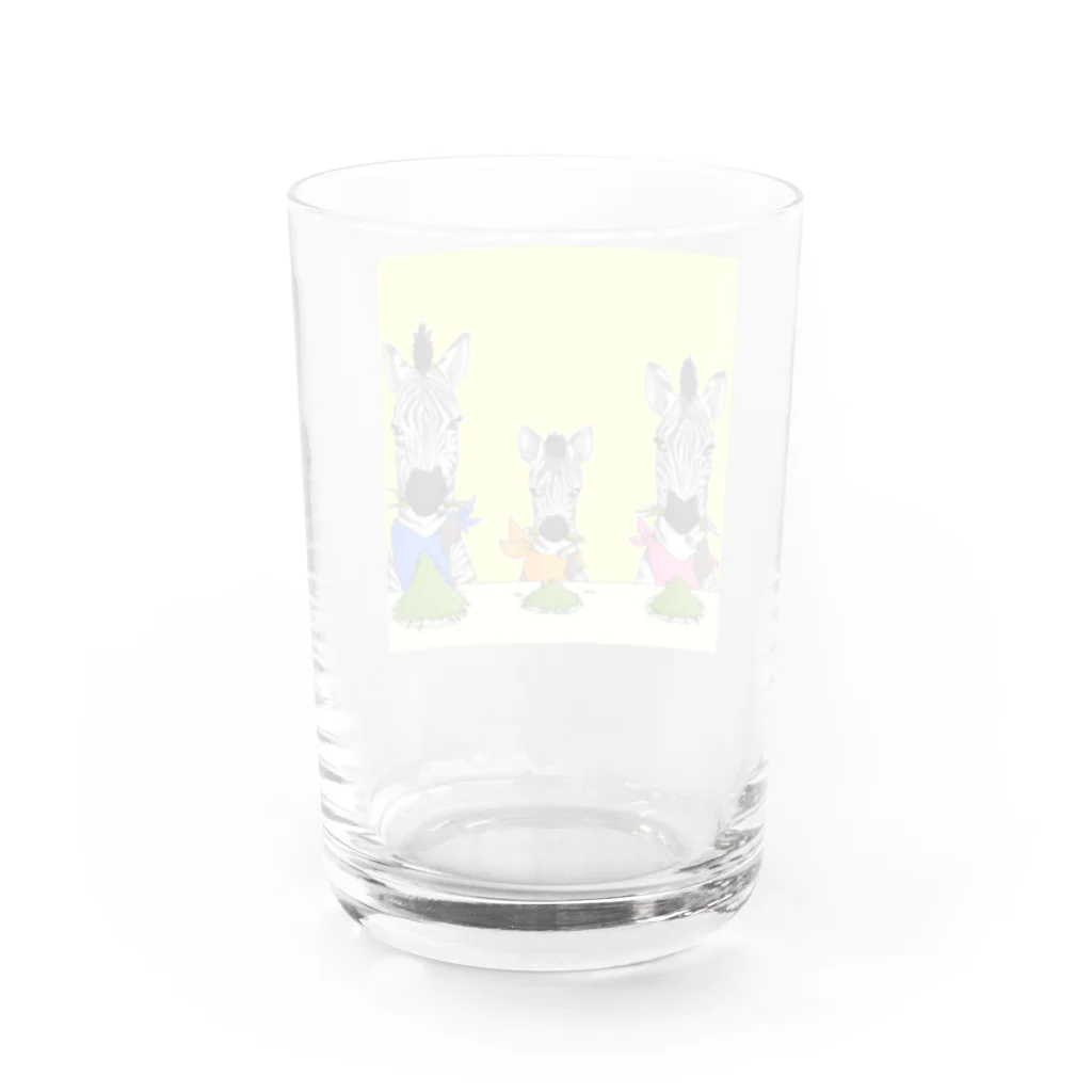 あま田こにーのしまうま、くさ、おいしい。 Water Glass :back