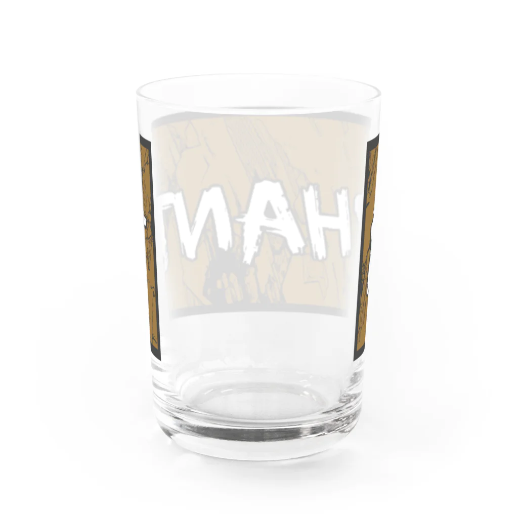 PHANT-ﾌｧﾝﾄ-のPHANT/ロゴ茶 Water Glass :back