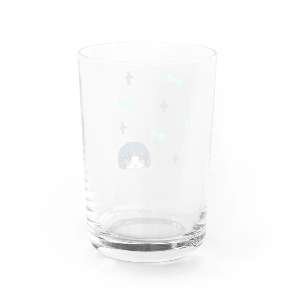 柚子音の蒼髪少女(ピアス) Water Glass :back