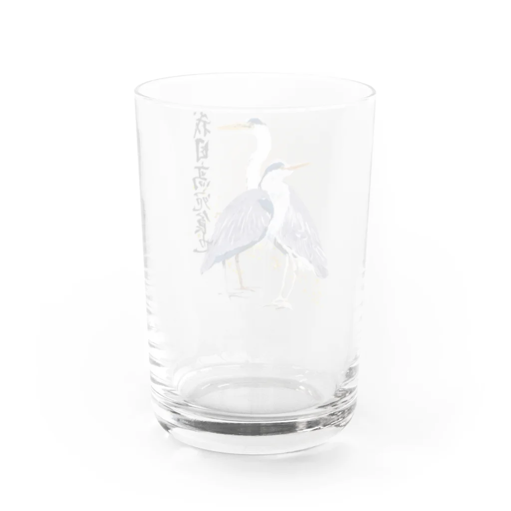 HIRAMATAの和風アオサギ Water Glass :back