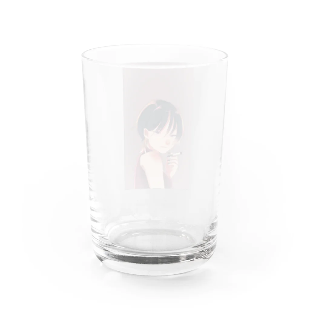 のん@お絵描き垢のたばこをすう女の子 Water Glass :back