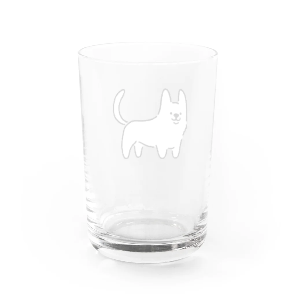 サメ わりとおもいのコーギー真っ白しっぽ Water Glass :back