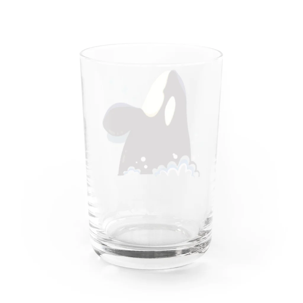 みなとまち層のこんにちはシャチ Water Glass :back