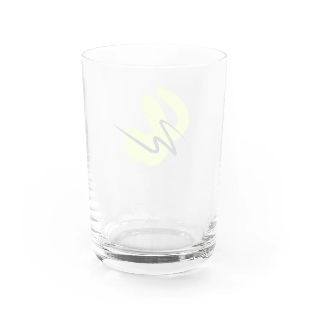 三日の黄緑 アート デザイン Water Glass :back